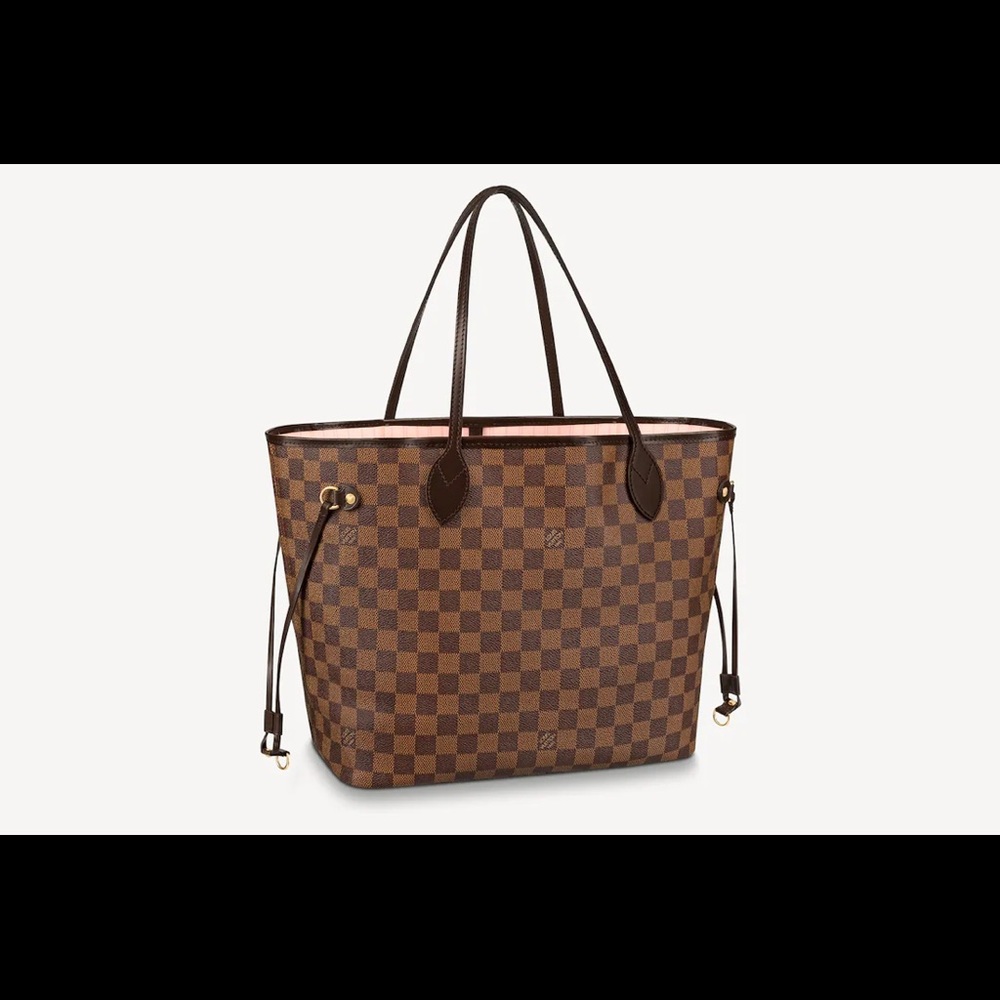 Louis Vuitton Neverfull mm damier ebene + rose ballerine